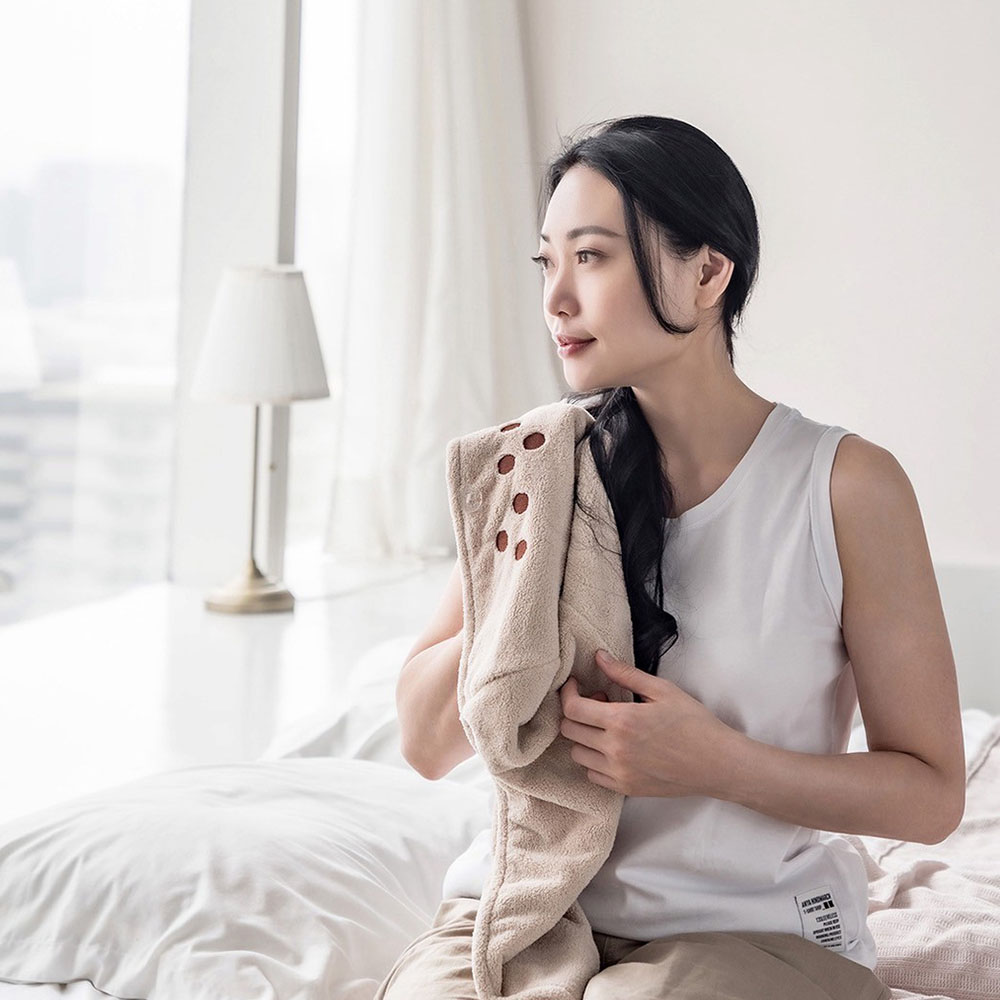 SANSO LIFE 美食系列超細纖維擦頭包巾 珍珠奶茶